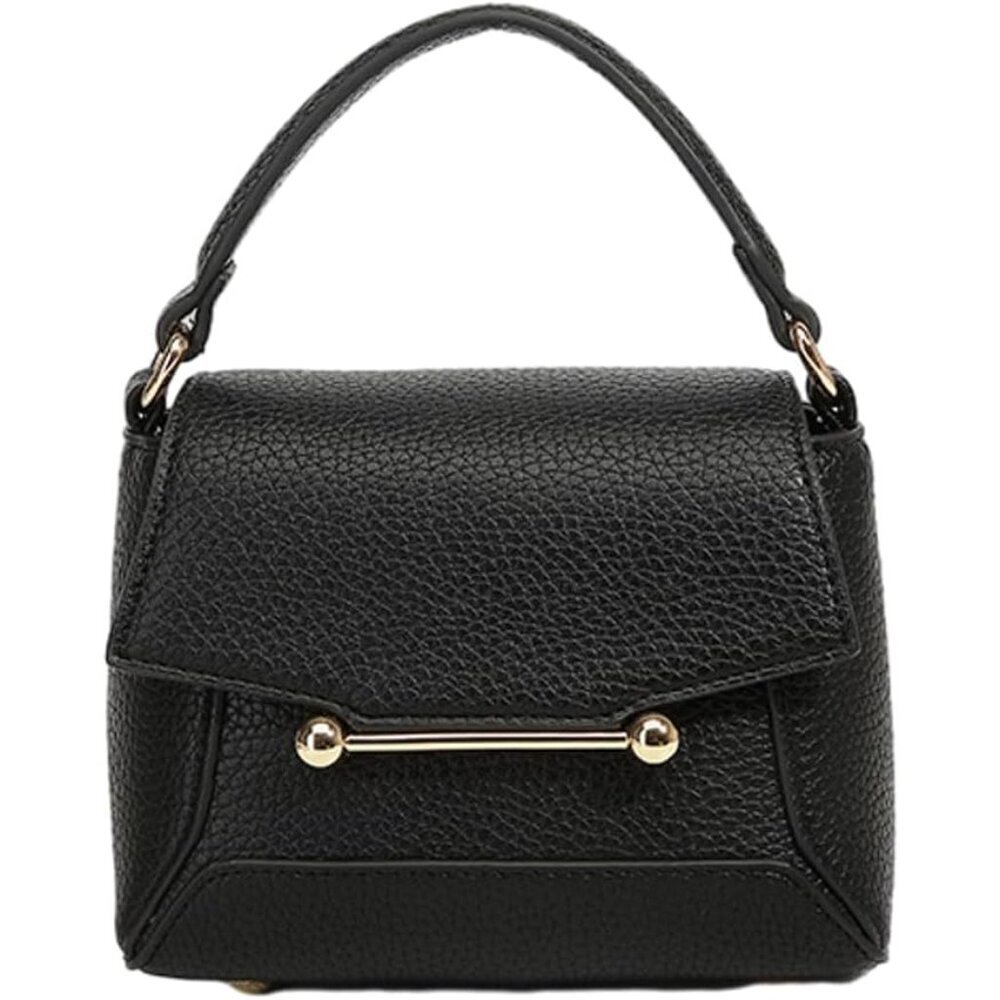 Small Vegan Leather Crossbody Bag with Detachable Strap for Women